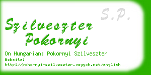 szilveszter pokornyi business card